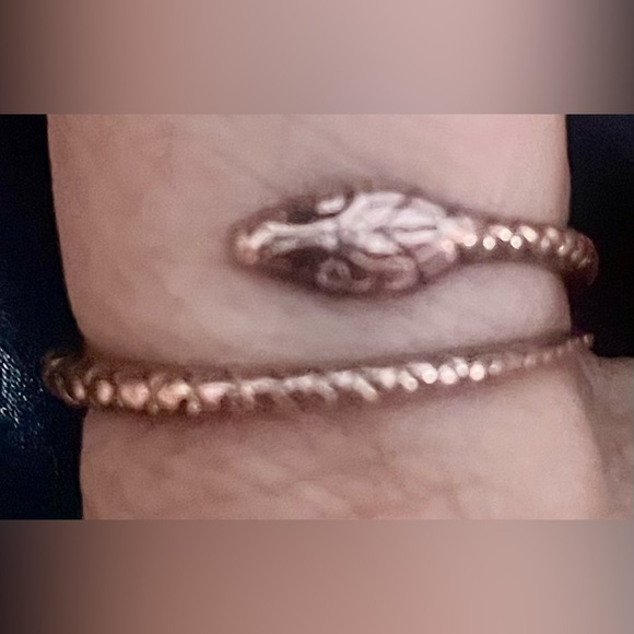 Very detailed solid copper snake ring and snake pattern earrings - Picture 8 of 11